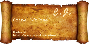 Czina József névjegykártya